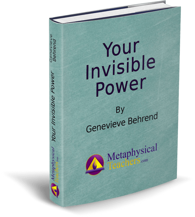 Your Invisible Power book by Genevieve Behrend, cover image with Metaphysical Teachers branding.