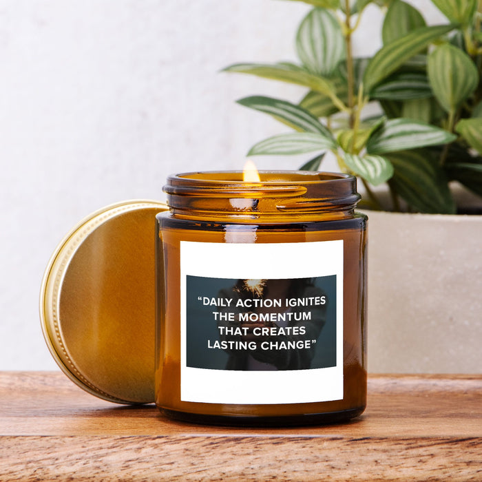 Daily Action Ignites | Candle Amber Jar 4oz