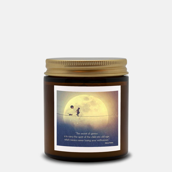 Moon and Child Candle Amber Jar 4oz | Hand Poured in the USA