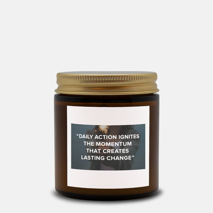 Daily Action Ignites | Candle Amber Jar 4oz