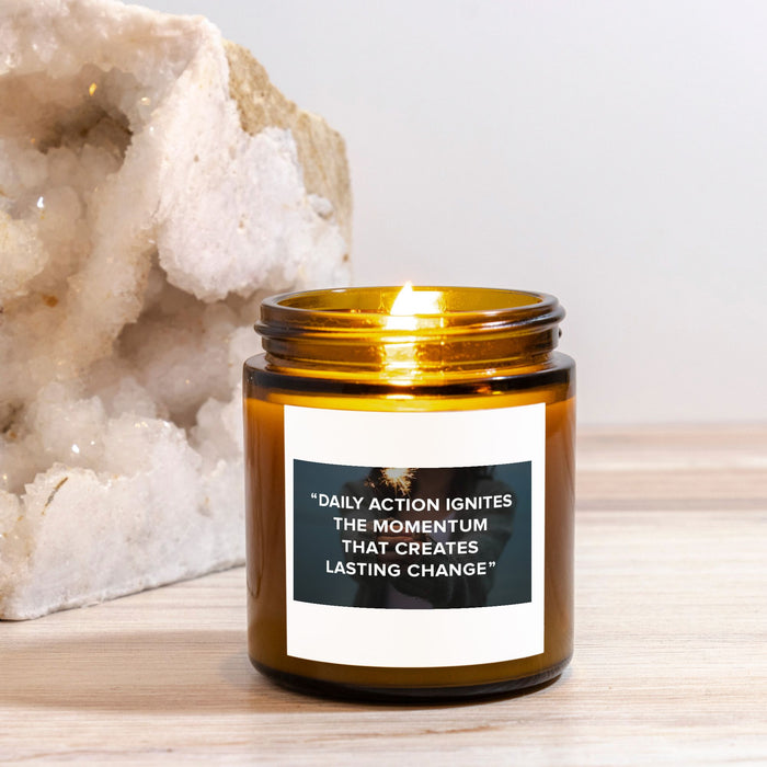 Daily Action Ignites | Candle Amber Jar 4oz