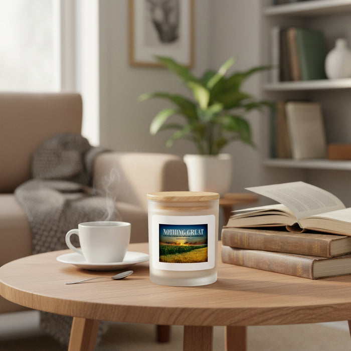 Nothing Great Candle Frosted Glass (Hand Poured 11 oz)