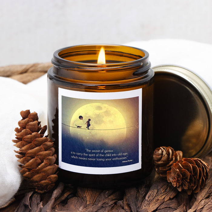 Moon and Child Candle Amber Jar 4oz | Hand Poured in the USA