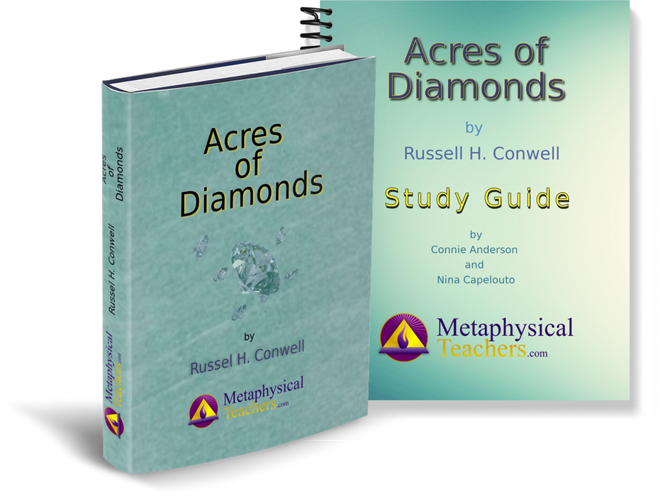 Acres of Diamonds ebook and study guide by Russell Conwell set with Metaphysical Teachers branding.