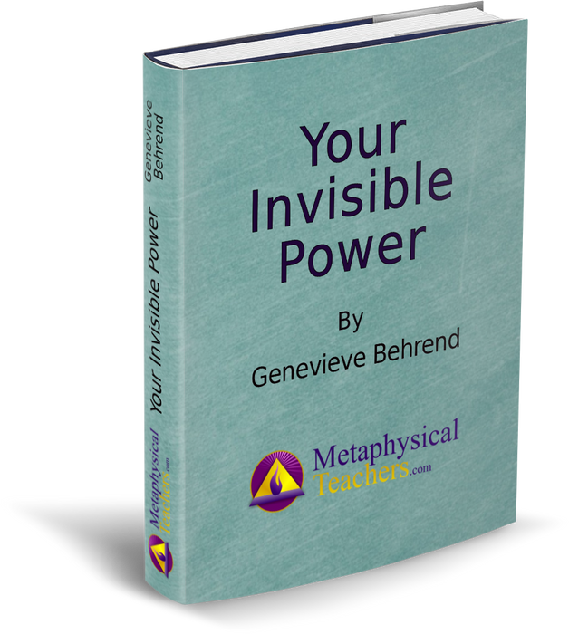 Your Invisible Power book by Genevieve Behrend, cover image with Metaphysical Teachers branding.