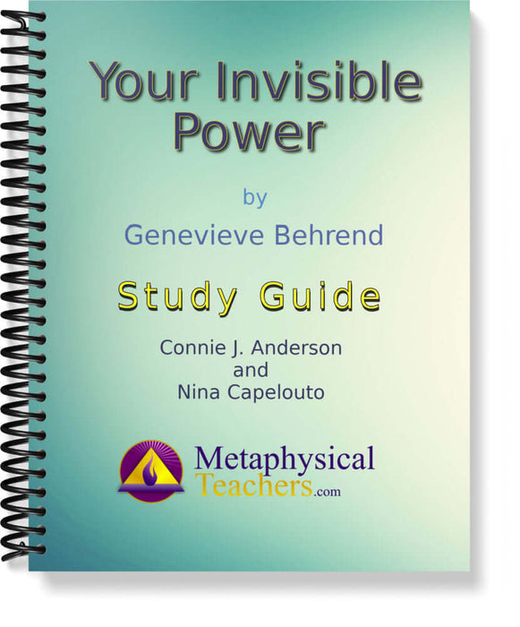 "Your Invisible Power Study Guide by Genevieve Behrend, cover image with spiral binding"