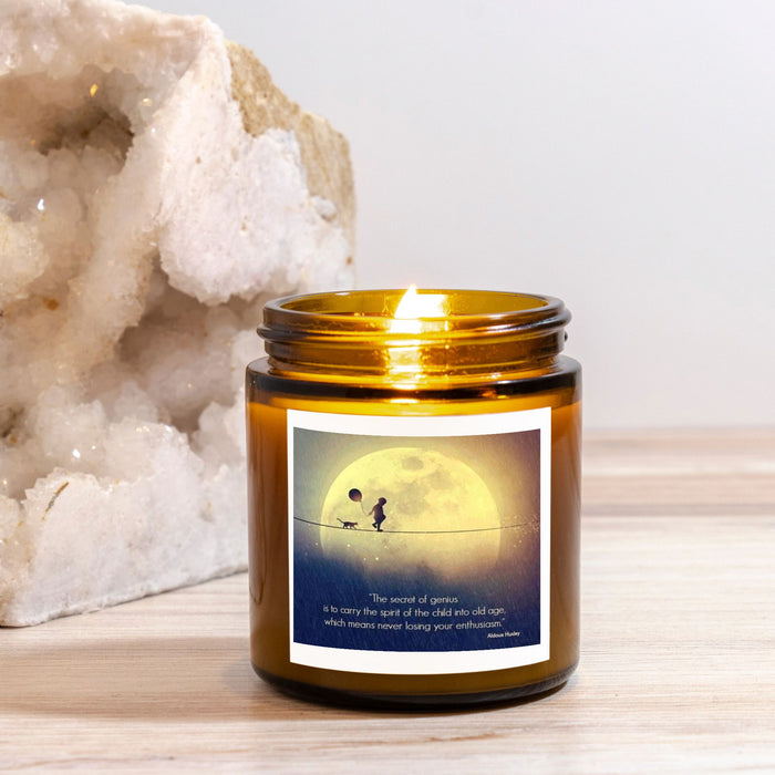 Moon and Child Candle Amber Jar 4oz | Hand Poured in the USA