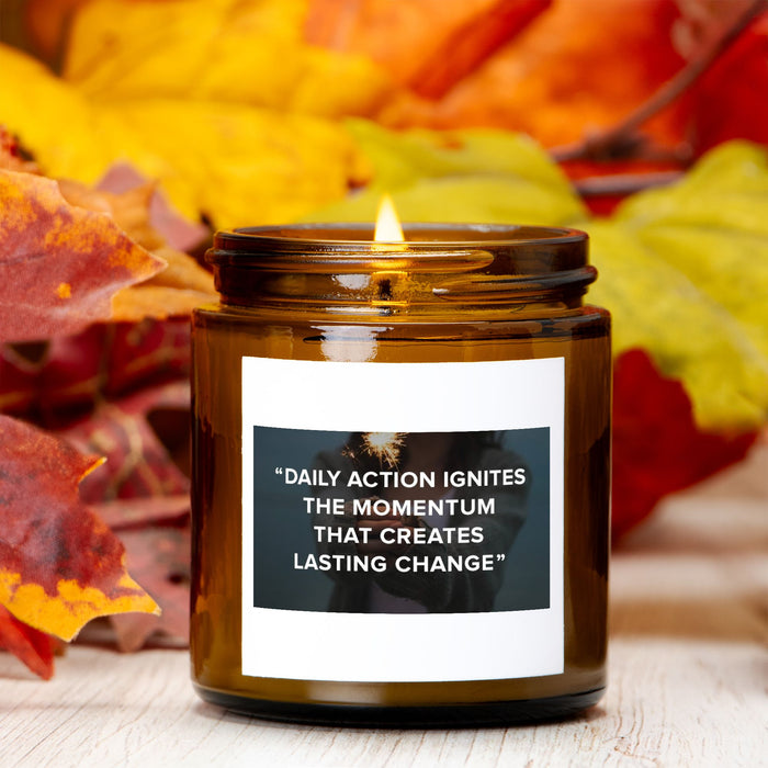 Daily Action Ignites | Candle Amber Jar 4oz