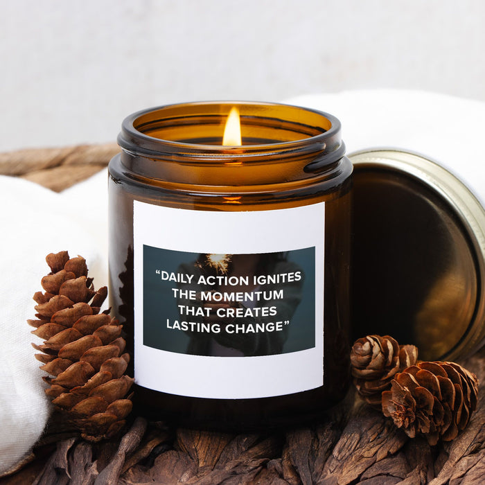 Daily Action Ignites | Candle Amber Jar 4oz