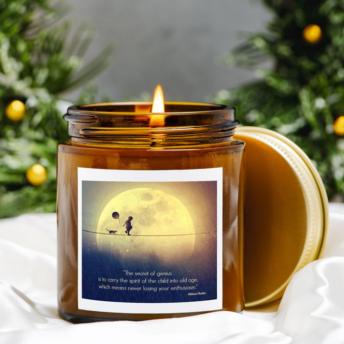Moon and Child Candle Amber Jar 4oz | Hand Poured in the USA